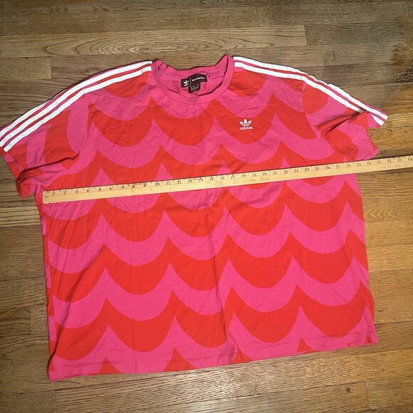 Adidas X Marimekko Shirt Wave Designer Oversized Tee Sports Pink Red 3X - Picture 8 of 15